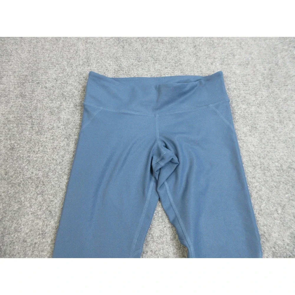 Alo Yoga Capri Pants Womens M Blue Colorblock High Rise Leggings Athletic Gym